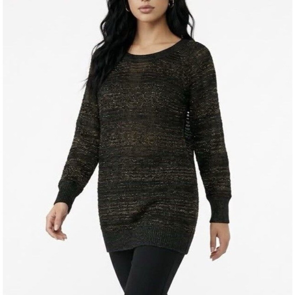 CLUB MONACO Women’s Top Sweater Small Black Shiny